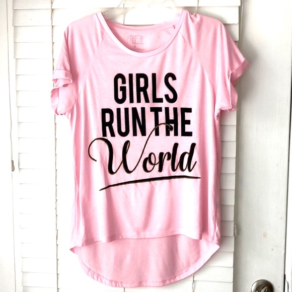Freeze T Shirt Pink SZ L Graphic Girls Rule the World Barbiecore - Picture 1 of 5